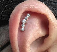 Load image into Gallery viewer, 5 gemmed cluster featuring 5 genuine diamonds - threaded