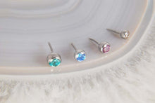 Load image into Gallery viewer, Titanium bezel set gems- threadless and universal