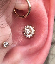 Load image into Gallery viewer, 13 gem flower - - Threadless , threaded