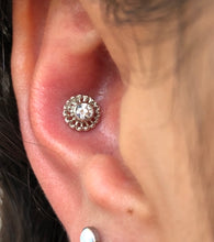 Load image into Gallery viewer, Virtue end - 7mm w/ 3mm  CZ gem - threadless or threaded