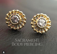 Load image into Gallery viewer, Virtue end - 7mm w/ 3mm  CZ gem - threadless or threaded