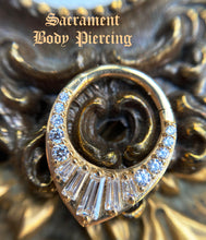 Load image into Gallery viewer, Clicker featuring tapered baguette and brilliant cut CZ's