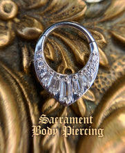 Load image into Gallery viewer, Clicker featuring tapered baguette and brilliant cut CZ's