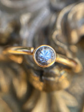 Load image into Gallery viewer, Fixed bezel set CZ seam ring - vertical orientation