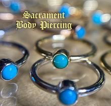 Load image into Gallery viewer, Turquoise fixed gem ring - 18G