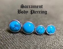 Load image into Gallery viewer, Turquoise Cabochon solitaire - threaded or threadless