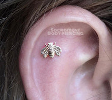 Load image into Gallery viewer, Bee gold end - threaded and threadless