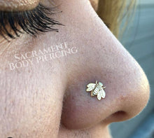 Load image into Gallery viewer, Bee gold end - threaded and threadless