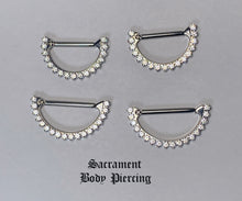 Load image into Gallery viewer, Gemmed nipple clickers- titanium