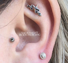 Load image into Gallery viewer, Star cluster featuring 2 genuine diamonds