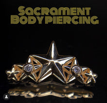 Load image into Gallery viewer, Star cluster featuring 2 genuine diamonds