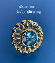 Load image into Gallery viewer, Virtue featuring swiss topaz - available in 2 sizes - 18K