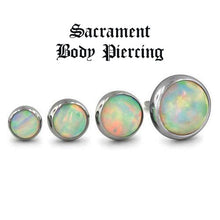 Load image into Gallery viewer, Titanium cabochon gems - threadless - 18g , 16g, 14g, universal