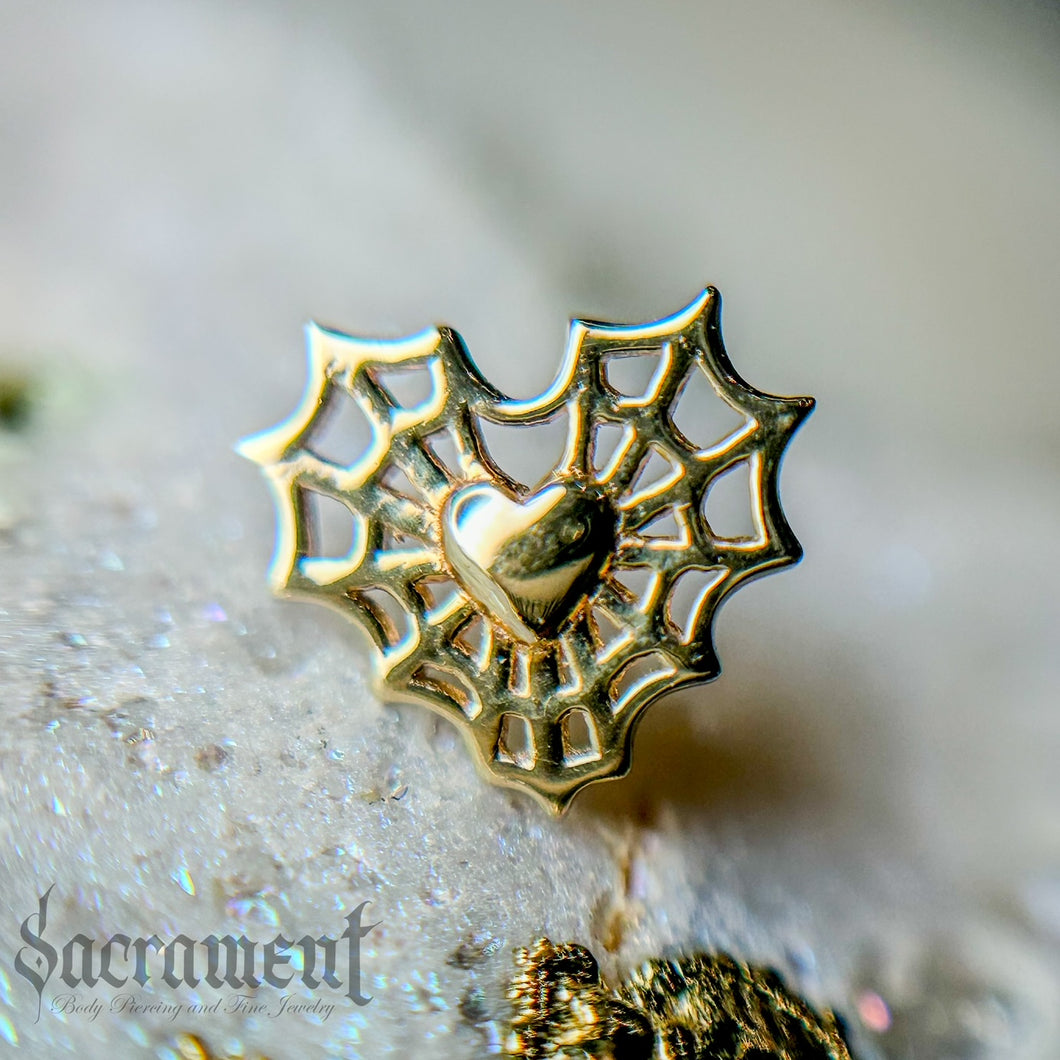 Spider Web Heart- 14k Gold