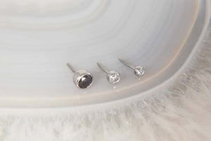 Titanium bezel set swarovski gems- threadless and universal