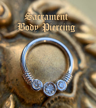 Load image into Gallery viewer, BVLA - faraway seam ring with white sapphires
