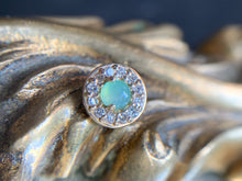 Load image into Gallery viewer, Genuine diamonds and chrysoprase halo - threaded
