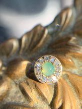 Load image into Gallery viewer, Genuine diamonds and chrysoprase halo - threaded
