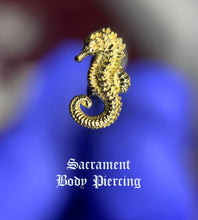 Load image into Gallery viewer, Seahorse ends - 7mm - 18k
