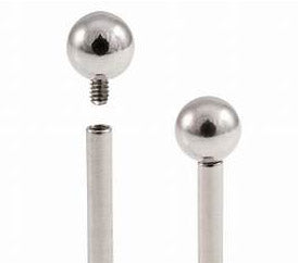 Titanium ball replacement - threaded for internally threaded jewelry