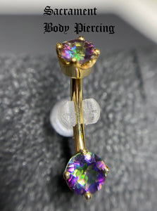 BVLA -Mystic topaz navel curved barbell