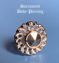 Load image into Gallery viewer, Virtue featuring genuine marcasite gem -  18k
